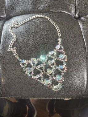 ViVI Iridescent Multi-Color Crystal Bib Necklace